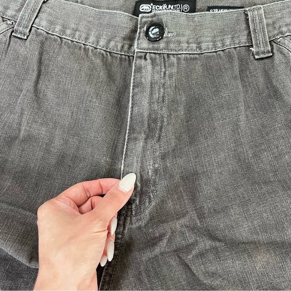 Ecko Jeans Men 42 x 33 Straight Fit Gray Y2K Cargo Pockets CLO - Picture 8 of 10